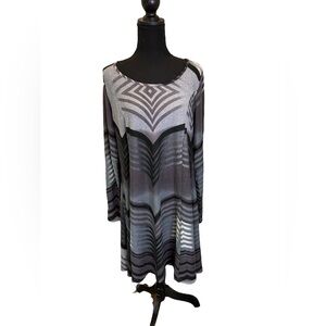 PALME NWT Geometric‎ Patterned Long Sleeve Dress M/L
